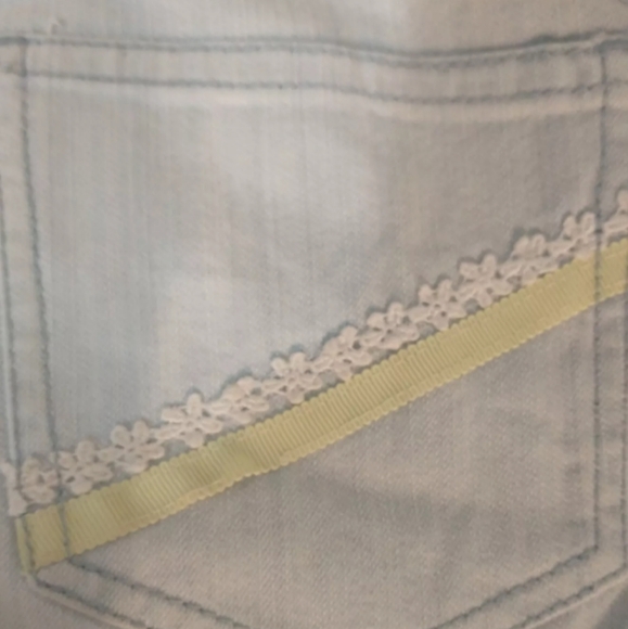 Pom Ponette Embroidered Cropped Jeans, Size 150cm (M) - Picture 4 of 6